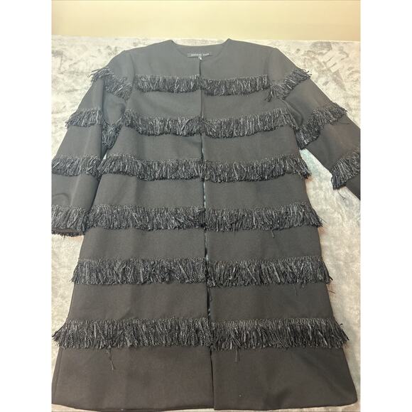 Endless Rose Anthro Black Long Jacket Blazer Single Button Fringe Small/medium - Picture 1 of 11